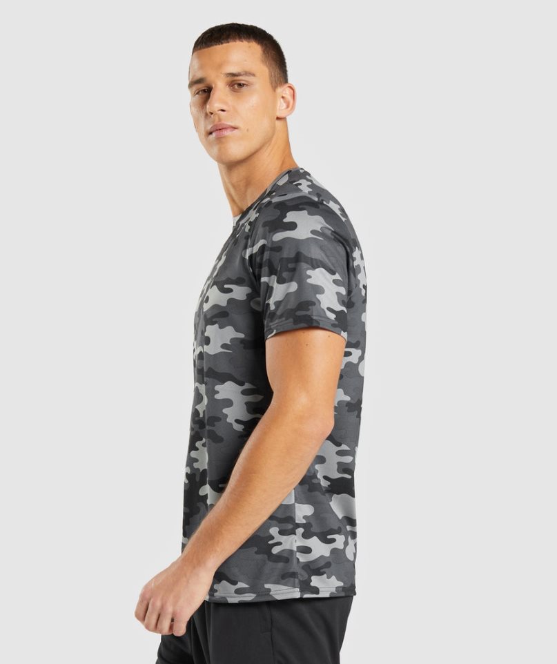 Men's Gymshark Arrival T-Shirts Camo | NZ 0FTESM